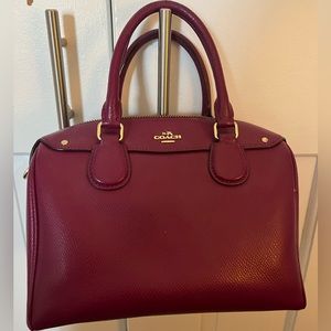 Coach Mini Bennett Satchel Crossgrain Leather Handbag Purple